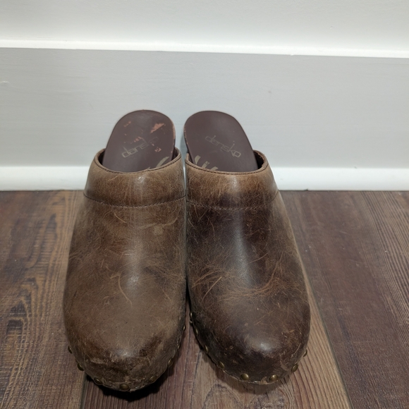 Clarks Men's Brown Leather Clogs - Picture 1 of 3